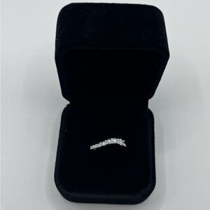 0.20 CT 10k White Gold Natural Diamond Bypass Ring